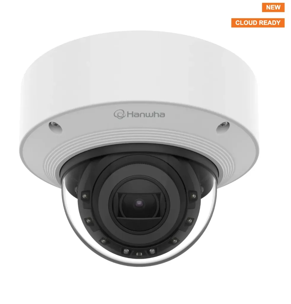 [XNV-A6084R] Hanwha Outdoor Vandal Dome Camera (AI, 2MP, Adjustable Zoom 2.8–12mm)