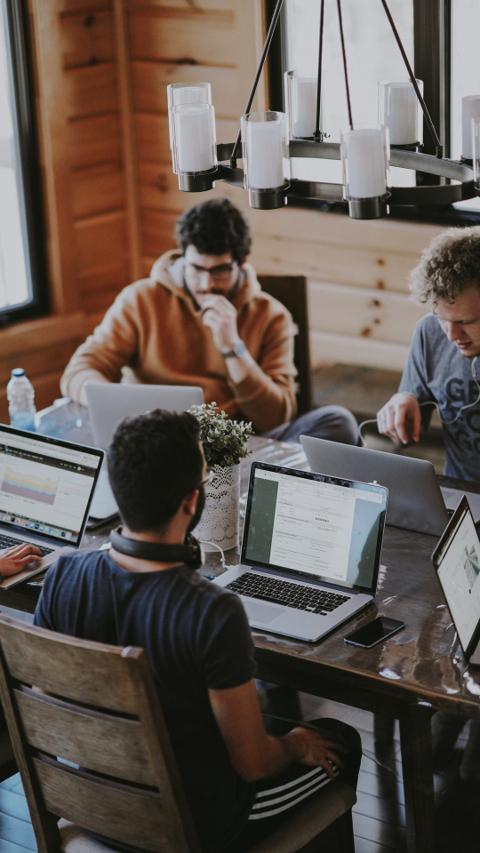  office team using secure network and IT systems